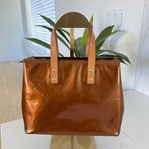 LV PM Bronze Monogram Vernis Reade MINI TOTE! 7”x 9”x 4”, dustbag included